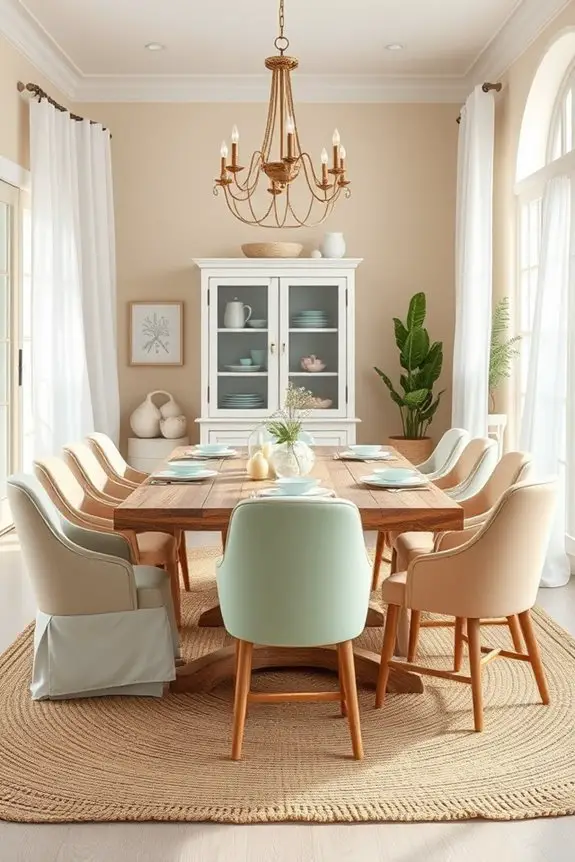 pastel coastal dining accents