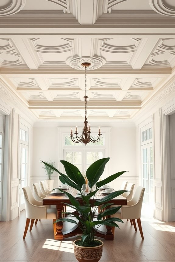 pastel coffered ceiling elegance
