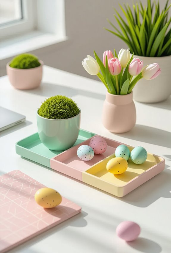 pastel color blocked office zones