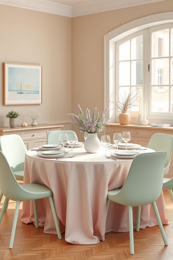 pastel dining room decor