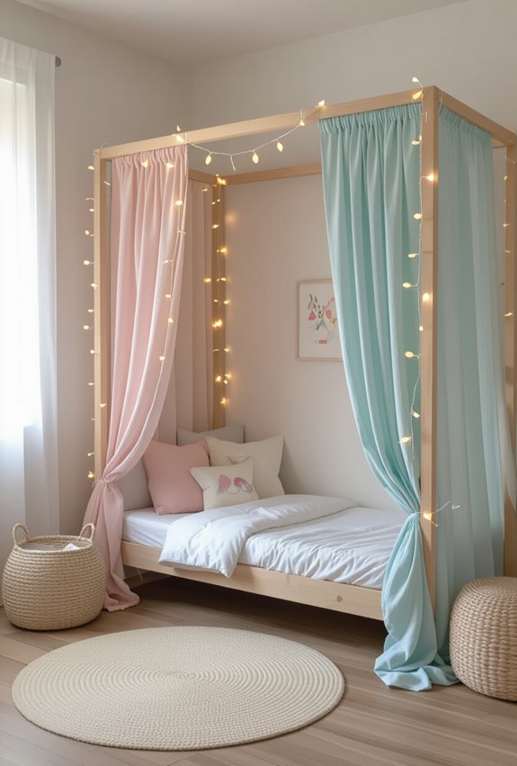 pastel draped fairy lights