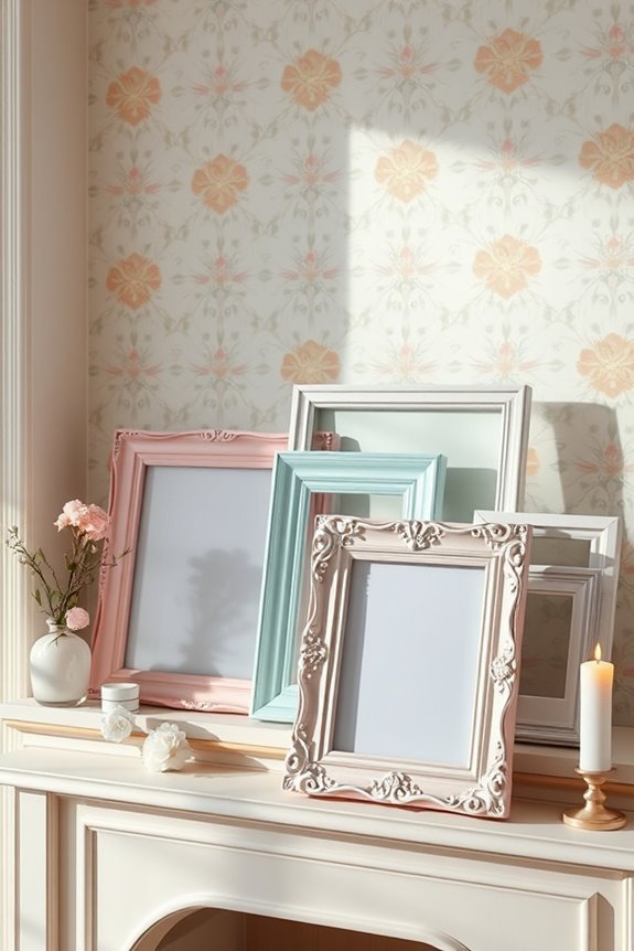 pastel frames enhance decor