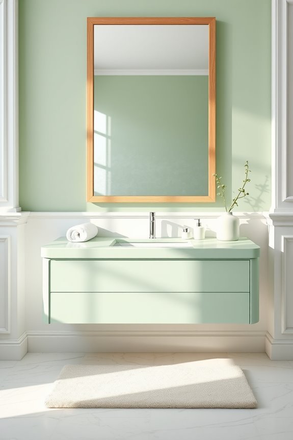 pastel green bathroom elegance