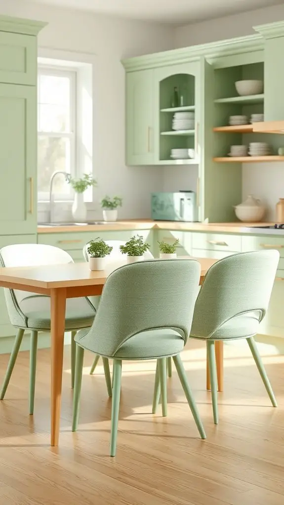 pastel green dining elegance