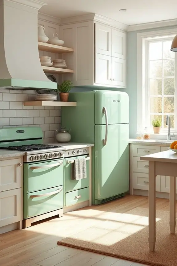 pastel green kitchen appliances