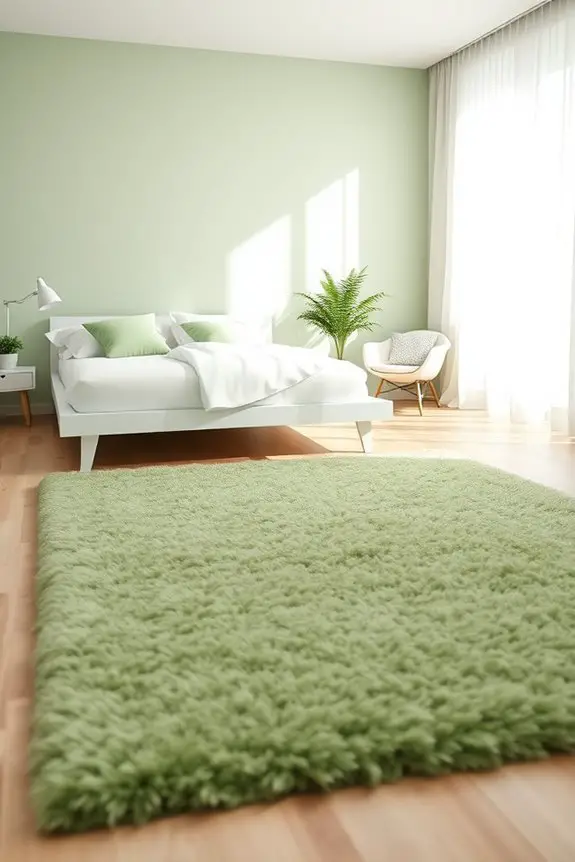 pastel green rug elegance