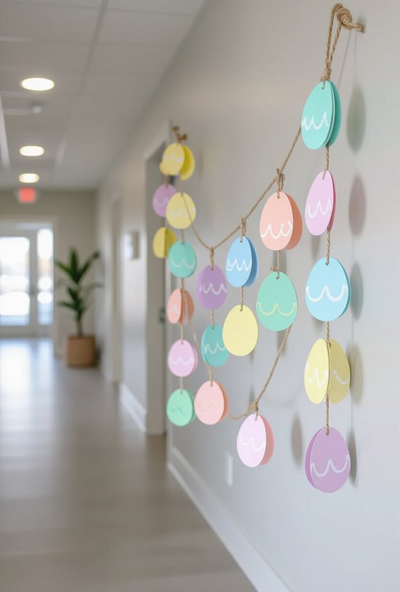 pastel laminated removable egg garland