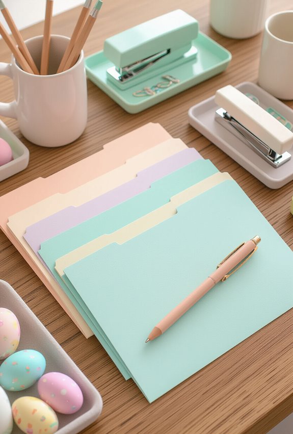 pastel organized desk supply swaps