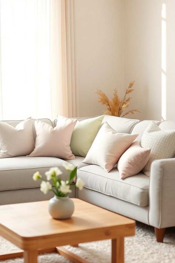 pastel pillows for comfort