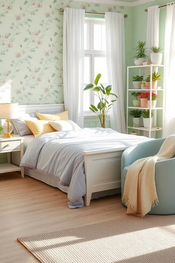 pastel soothing bedroom atmosphere