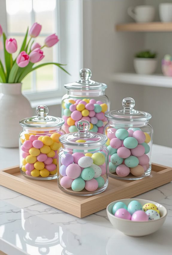 pastel tiered allergen labeled candy