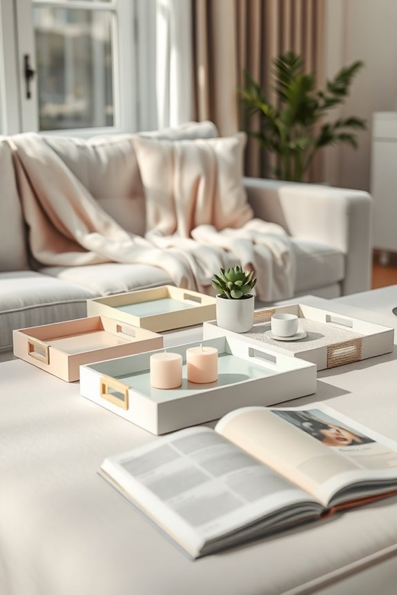 pastel trays for stylish organization