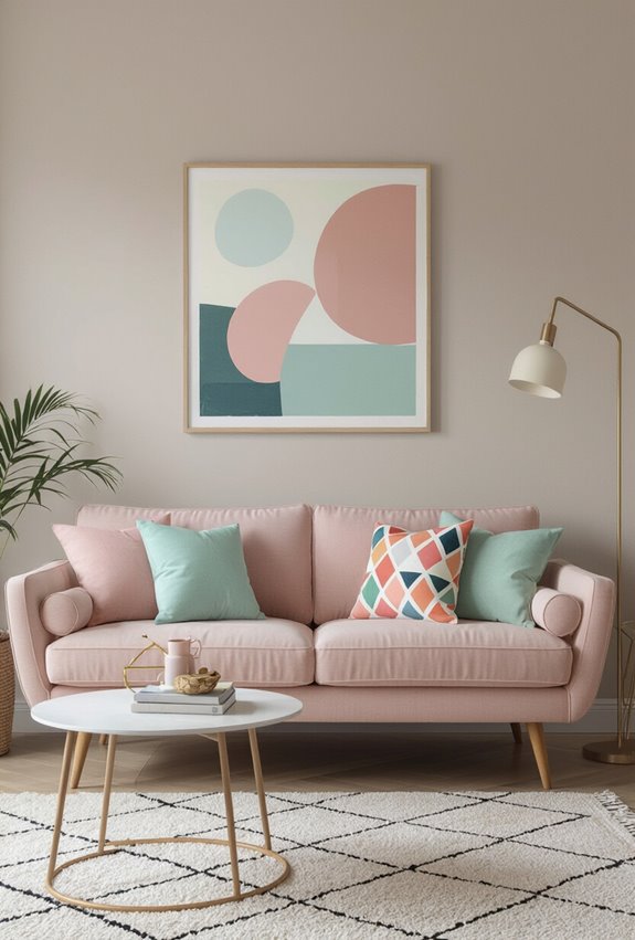 pastels framing bold patterns