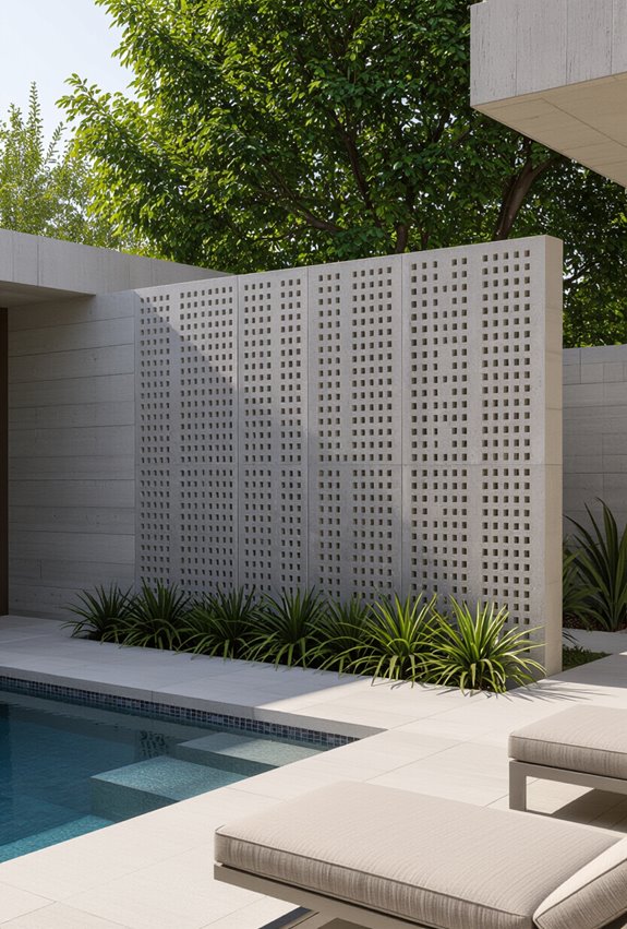 patterned concrete screen wall