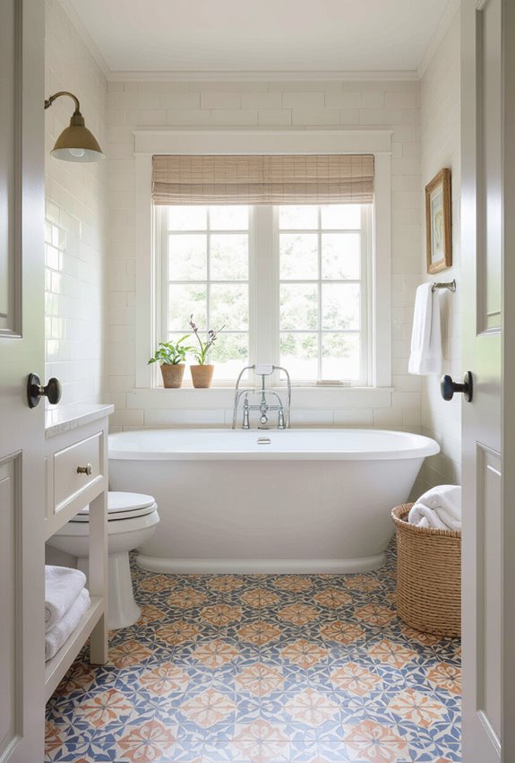 patterned encaustic look tile pops