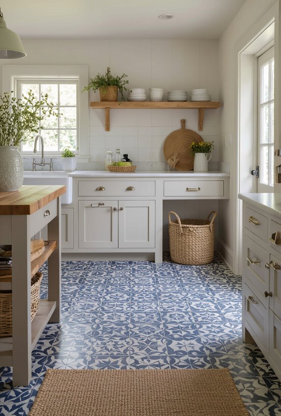 patterned encaustic tile floors