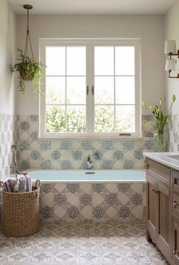 patterned encaustic tile focal