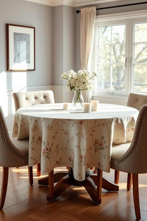 patterned tablecloths enhance dining