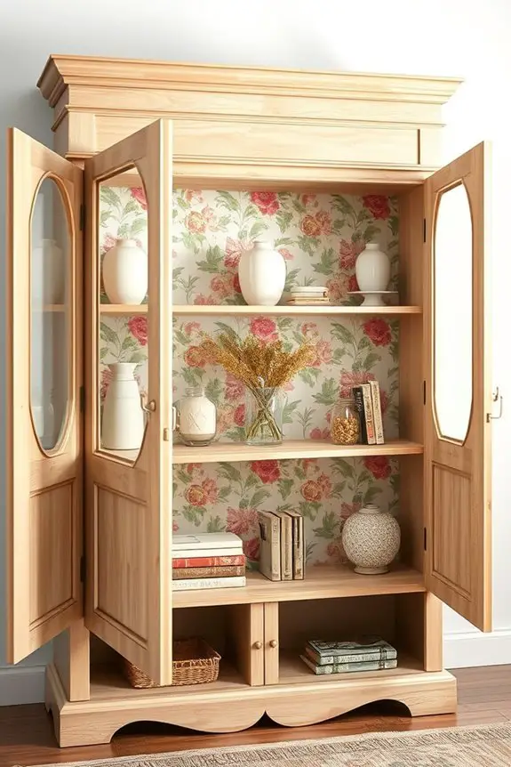 patterned wallpaper hutch enhancement