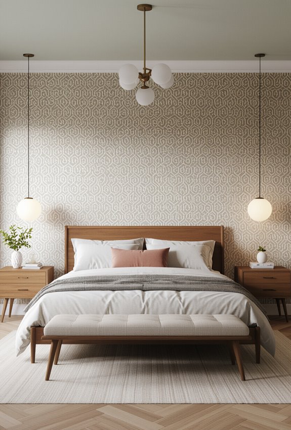 patterned wallpaper painted ceiling
