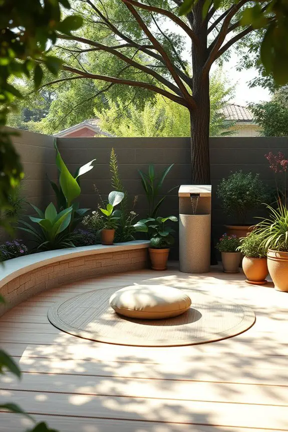 peaceful meditation retreat setup