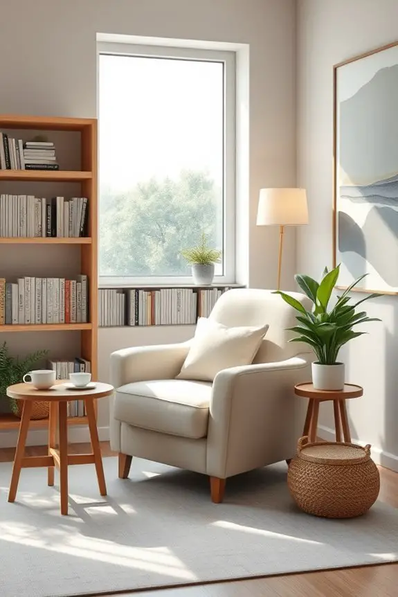 peaceful zen reading nook