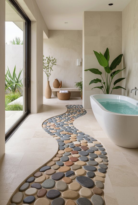pebble sloped permeable spa drainage