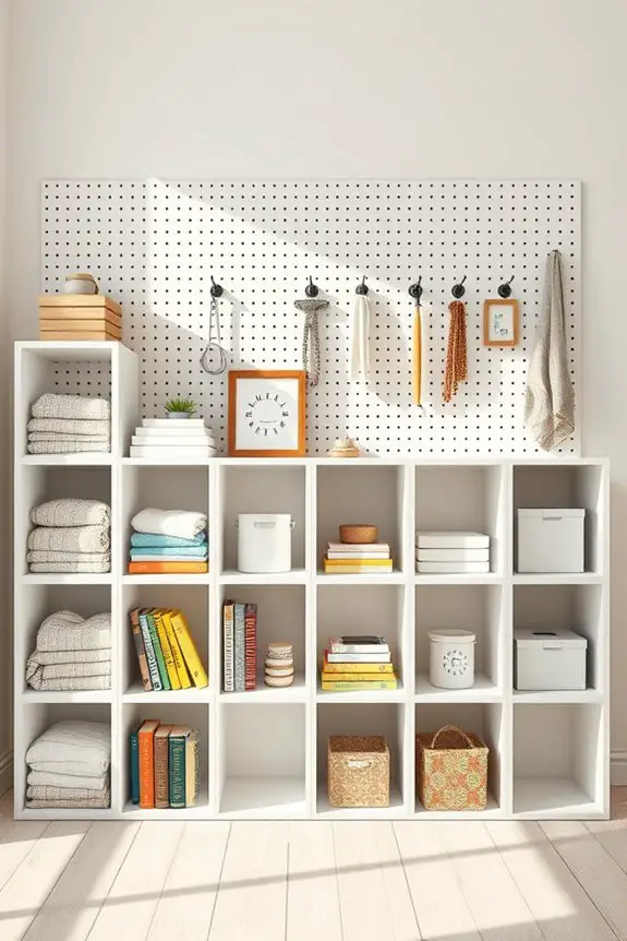 pegboard enhances cube storage