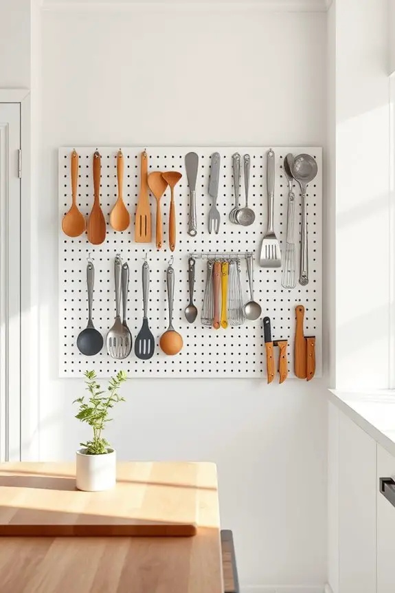 pegboard kitchen organization solution