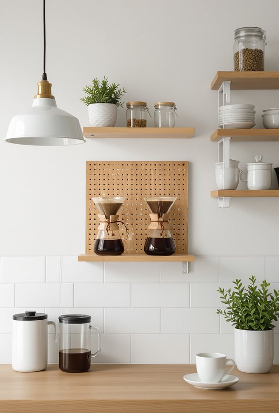 pegboard pour over gear station