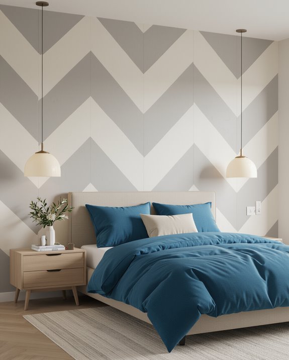 pendant lights enhance chevron
