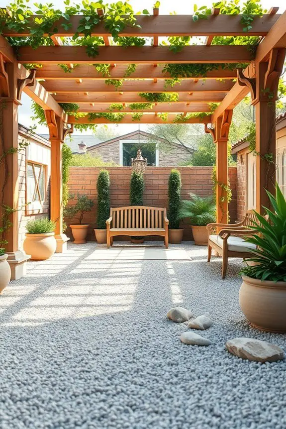 pergola shaded outdoor retreat