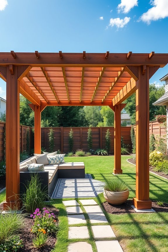 pergola shaded outdoor retreat