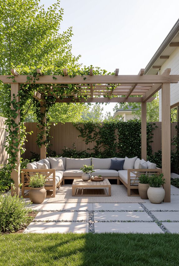 pergola with climbing vines