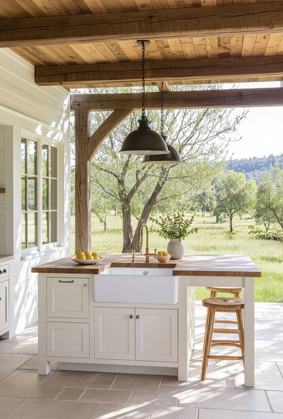 pergola with edison lights