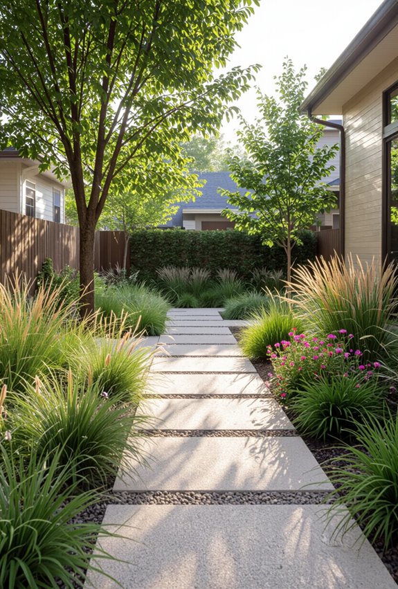permeable paving and rain gardens