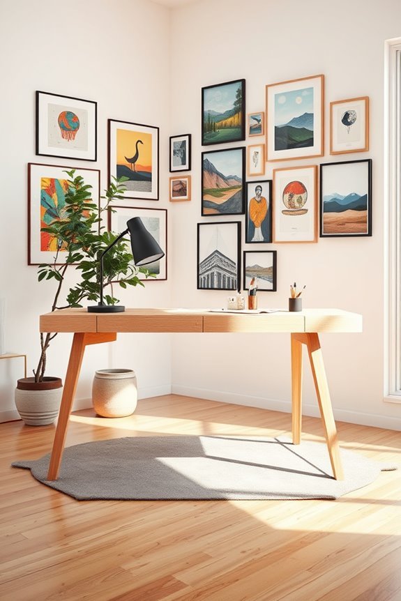 personal art enhances workspace