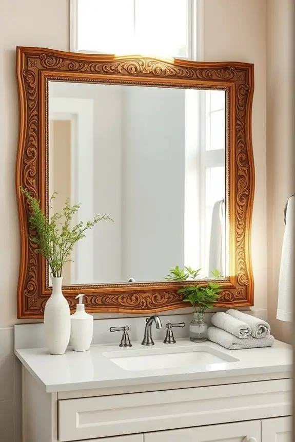 personalized bathroom mirror decor