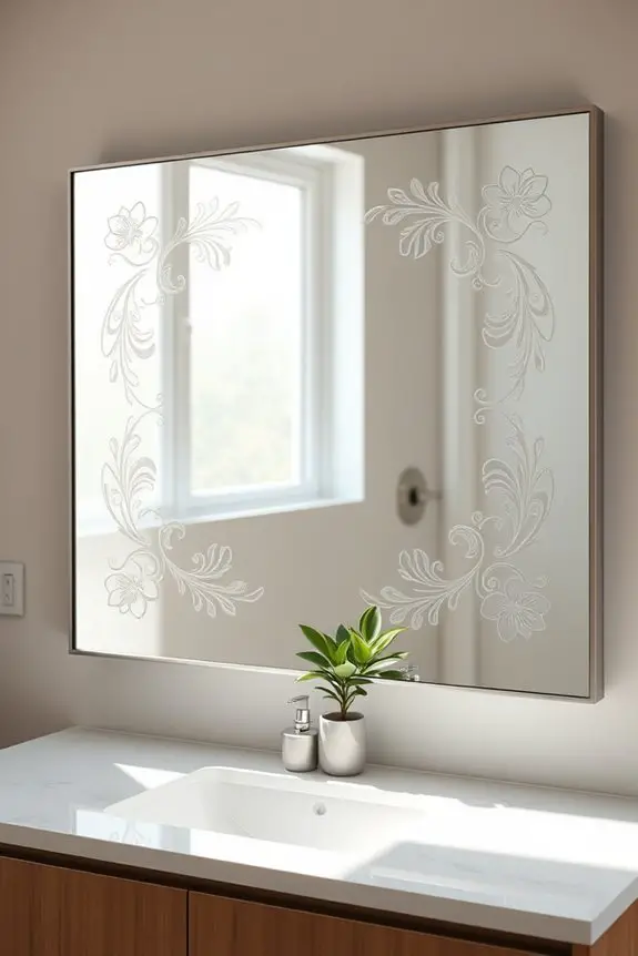personalized bathroom mirror etching
