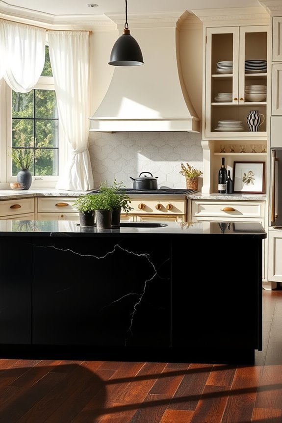 personalized black and cream kitchen