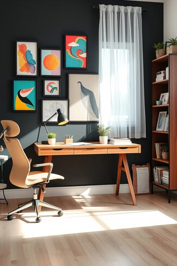 personalized colorful workspace decor
