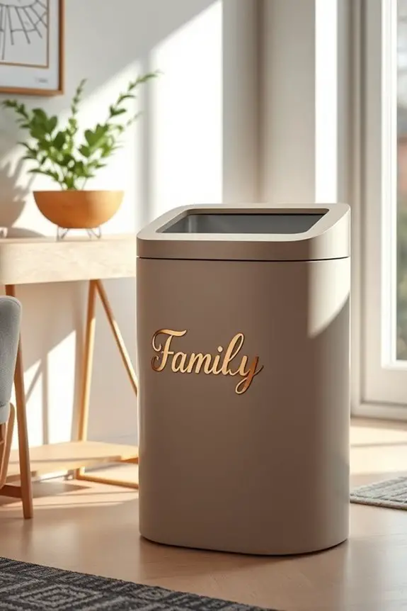 personalized family identity dustbins