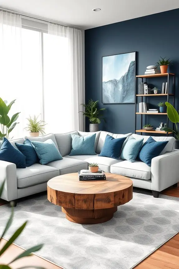 personalized grey and blue decor