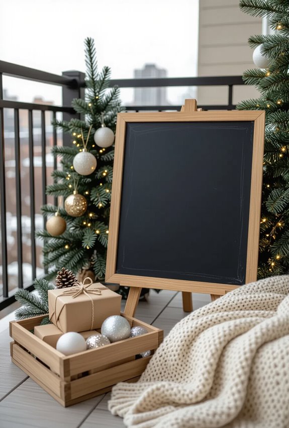 personalized holiday chalkboard sign