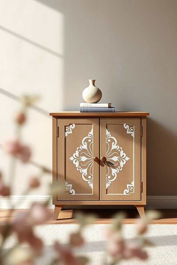 personalized stenciled cabinet designs