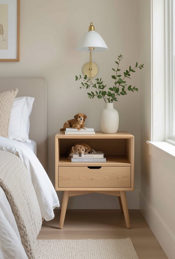pet friendly low shelf bedside