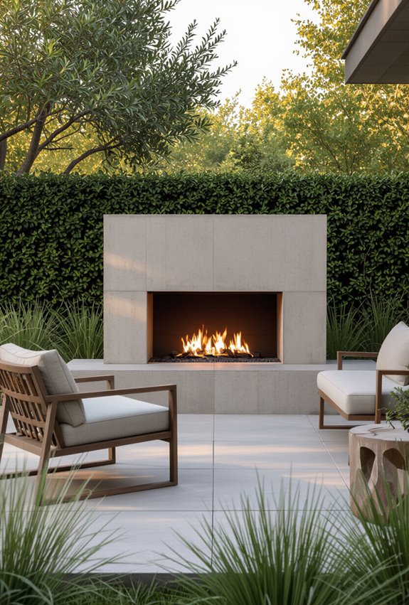 pigmented concrete blending with landscape