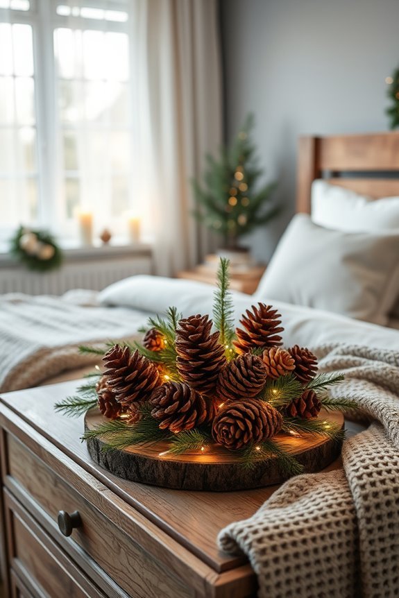 pinecone centerpiece holiday decor