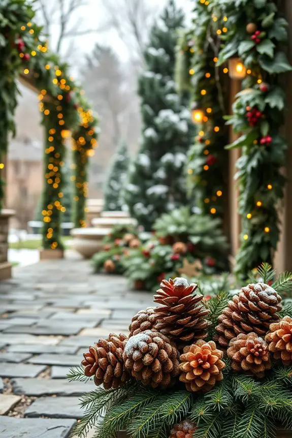 pinecone decorations for walkways