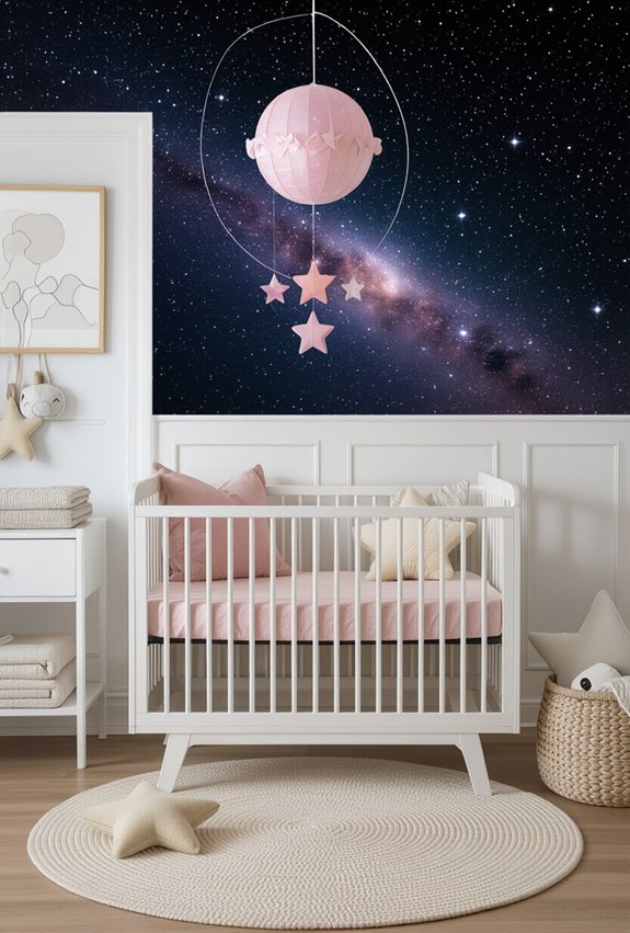 pink galaxy nursery decor